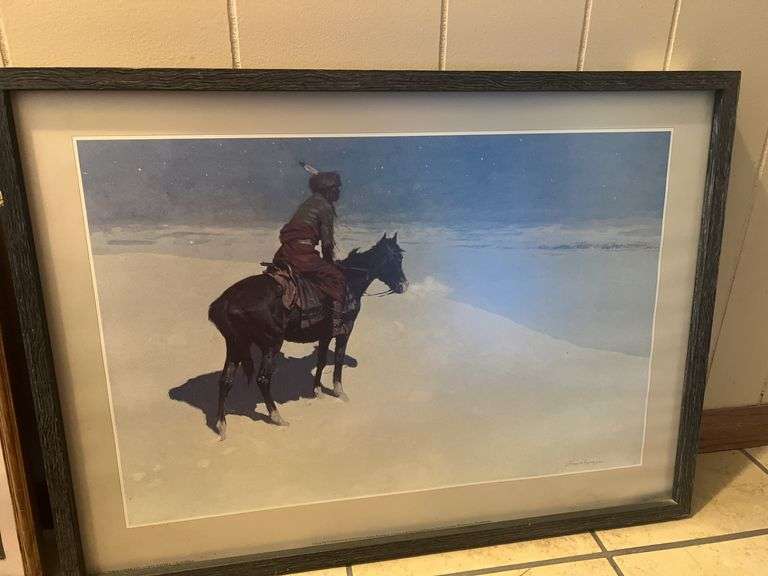 Frederic Remington "THE SCOUT" Vintage Lithograph Art Print, 18x28 image