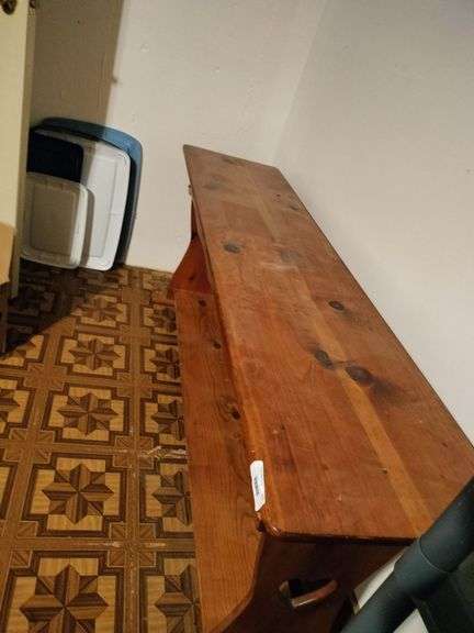 Rustic Wood Console Table with Shelf image