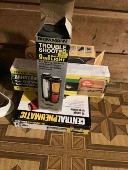 Assorted Tools: Central Pneumatic Nailer, Dremel, Brinkmann Light, and More image