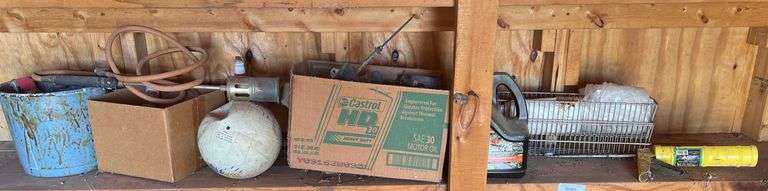 Idealgas burner, weedeater string, parts - bottom shelf image