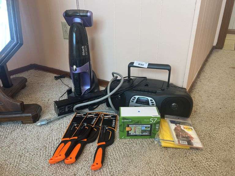Shark Cordless 16.8 Volt Vacuum; Garmin Nuvi 57 Lm 5"; Aluminum Alloy Saw Frames; Boom Box; Adult Emergency Ponchos; image