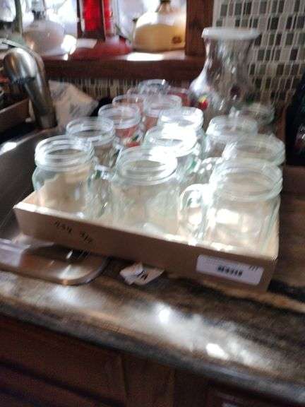 Glass mugs; cherry juice pitcher and glasses; Warner Brothers juice glasses image