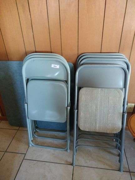 Folding Table and 7 folding chairs image