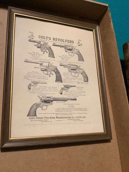 Framed Advertising Prints: Staudte Mak-a-Tractor & Colt Revolvers image