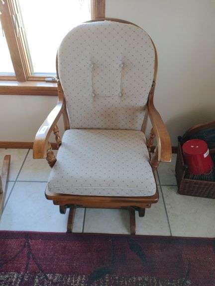 Wooden glider rocker with cushions image