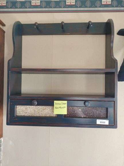 Wooden wall shelf, 26x7x27 image