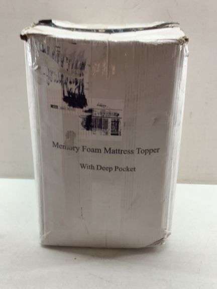 Memory Foam Mattress Topper With Deep Pocket, Queen Size, 3 Inches