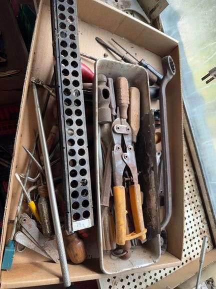Box Lot of Hand Tools Including Screwdrivers, Wrenches, and More image