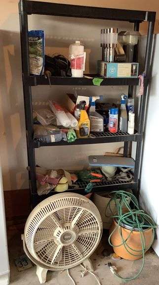 Plastic Shelving Unit and Contents image