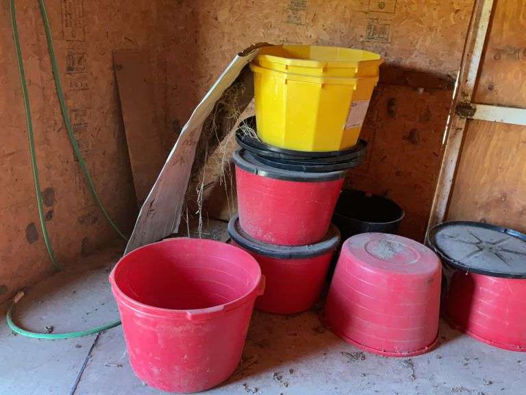 Shed Contents: Tires, Buckets, and More image