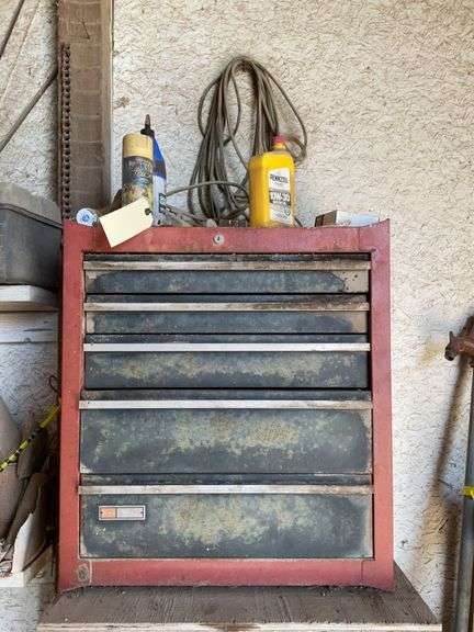 Red Craftsman Toolbox with Tools and Supplies image