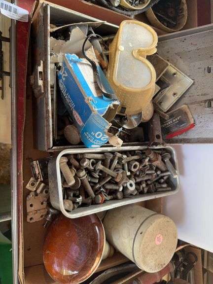 Mixed Lot of Hardware, Glass Knobs, Fasteners and More image