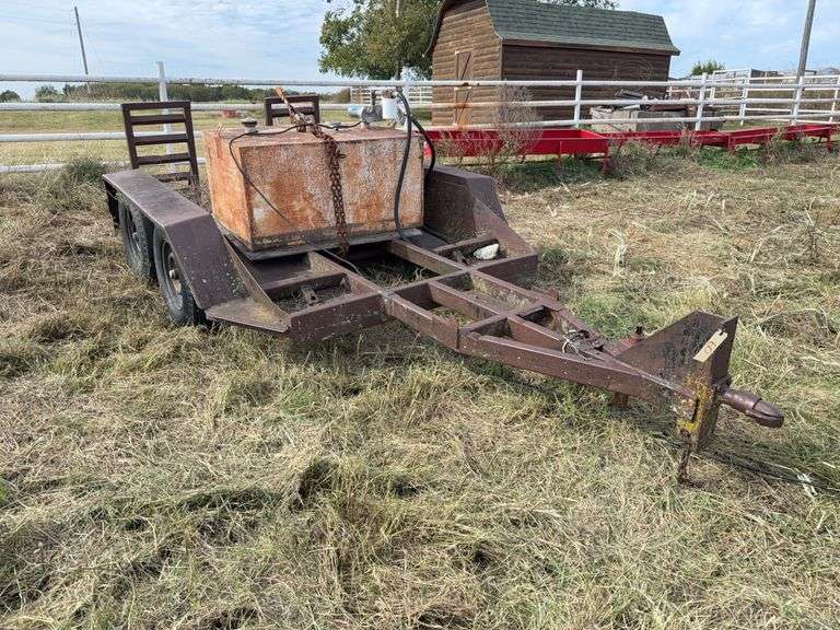 Trailer (69 in x 107 in, 3 ft ramps) with 3x4x2 Fuel Tank with GPI Fuel Pump image