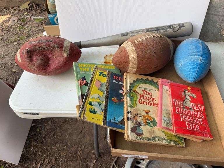 Vintage Children's Books, Footballs and Louisville Slugger image