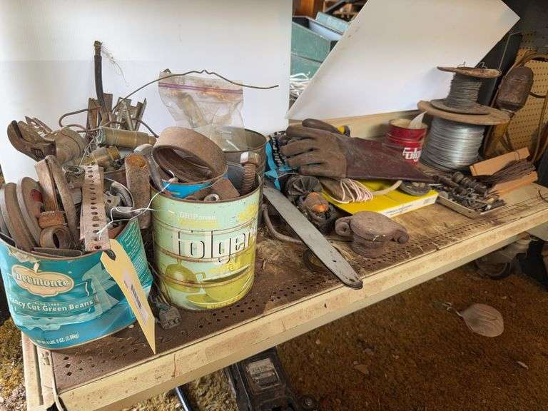 Mixed Lot of Salvage Metal, Wire, and Hardware image