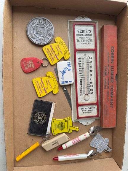 Advertising Memorabilia Lot - Thermometer, Level, Keychains, Bottle Openers, and More image