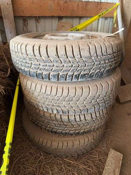 Set of Four 145/80R12 Tires on Wheels image