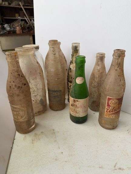 Mixed Lot of 9 Soda and Milk Bottles image
