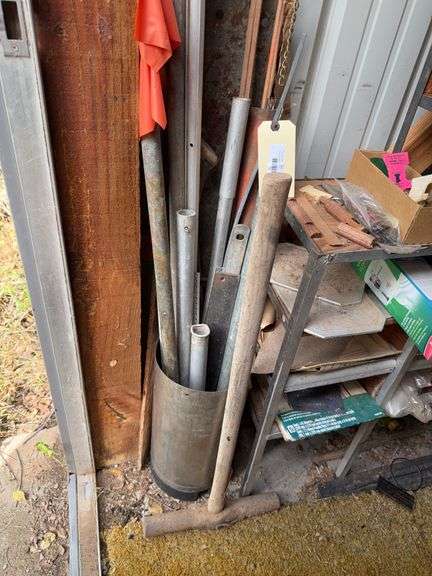 Mixed Lot of Metal Pipes, Bars, and Stakes image