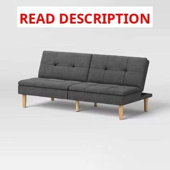 69" Tufted Dorm Futon Sofa Dark Gray image