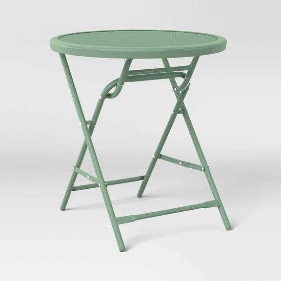 18" Metal Mesh Patio Accent Table Green image