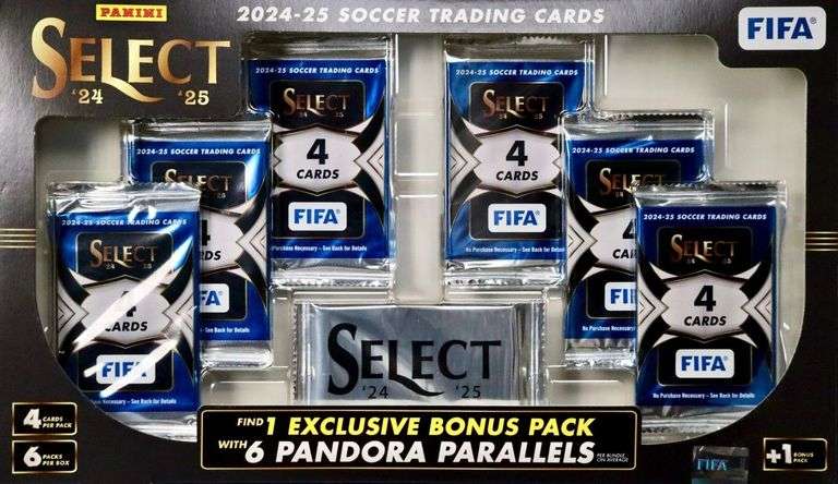 2024-25 Panini Select FIFA Soccer Box   6 Packs +6 Pandora Parallels NEW image