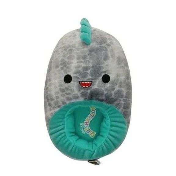 Squishmallows Chuey the Dinosaur Plush Step-In Slippers for Kids, Size 2/3, Dino Style image