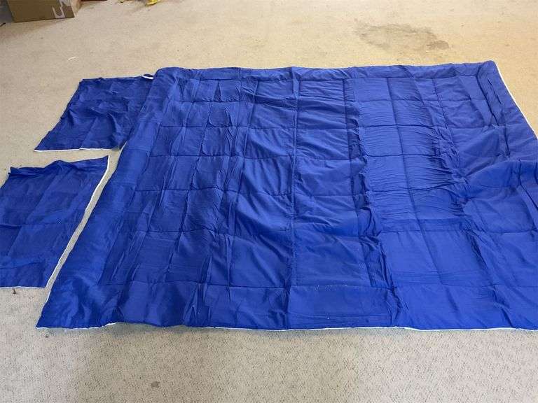 102  x 86  dark blue bedspread with pillowcases image