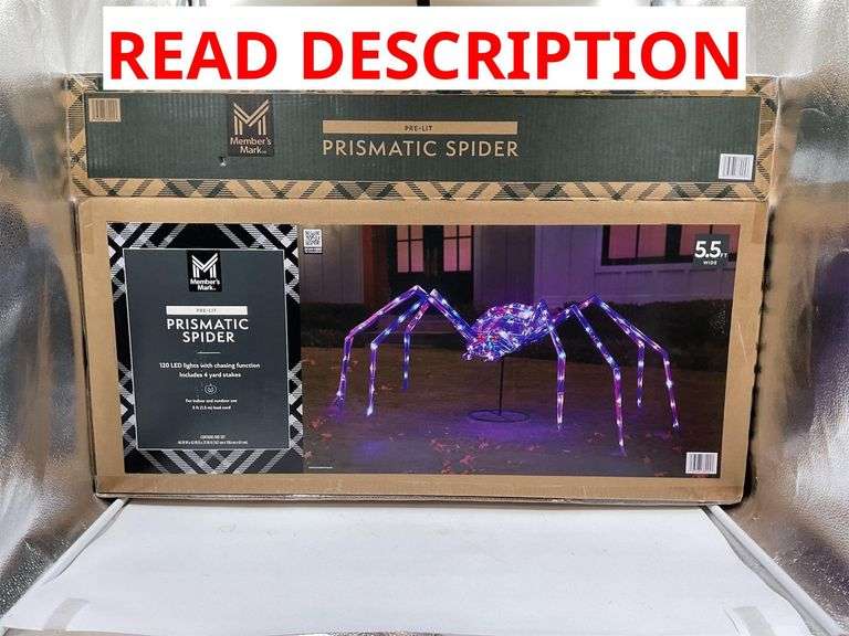 Pre-lit prismatic spider 120 LED lights with chasing function includes 4 yard steaks image