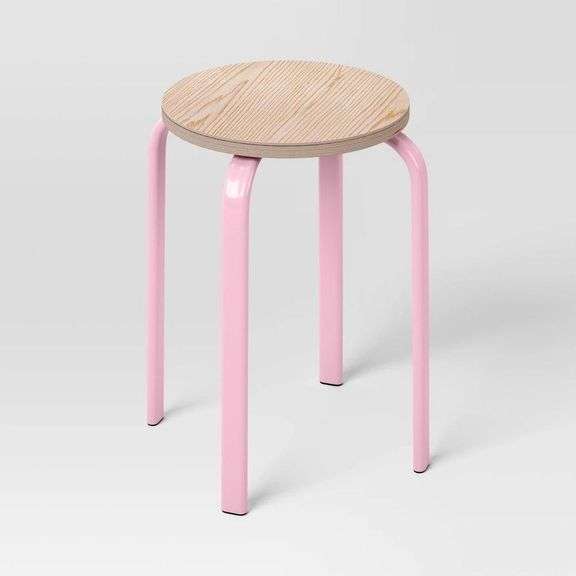 Stackable Dorm Accent Stool Pink - Room Essentials image