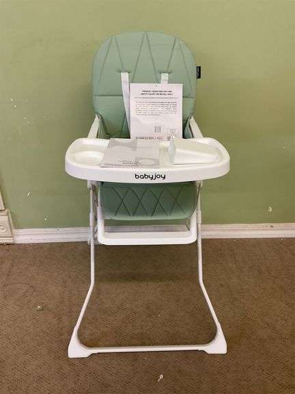 HONEY JOY highchair, foldable, baby feeding chair,adjustable tray and foot, rush removal easy to clean PUC cushion five point harness cut holder, green image