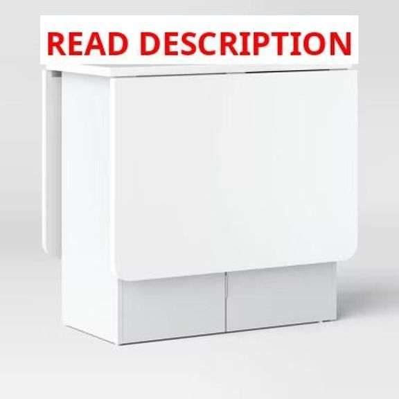 Drop Leaf Dining Table with Storage Shelves White image