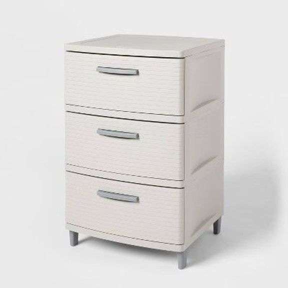 2 Drawer Storage Cabinet Gray - Brightroom image