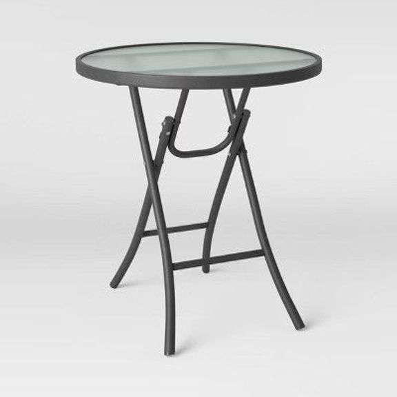 Folding Round Patio Accent Table - Clear - Room Essentials image