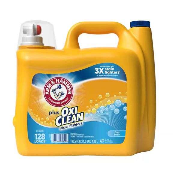 (1) 166.5 oz. Fresh Scent Plus OxiClean Liquid Laundry Detergent, 128 Loads image