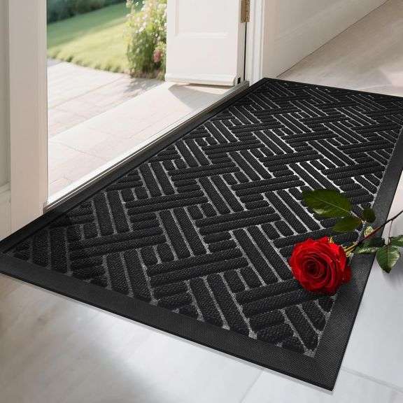 BEHERO Front Door Mat Indoor Outdoor Entrance, 36"x 17" Welcome Mat for Entryway, Stain and Fade Resistant, image