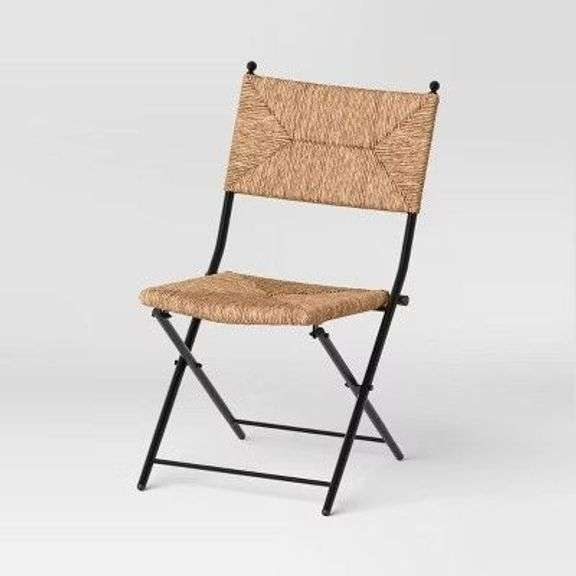 Rush Weave Wicker Folding Patio Chair Brown image