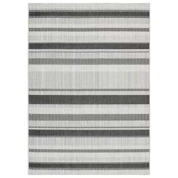 Tripoli Mateo Charcoal/Cream 8 ft. x 10 ft. Striped Indoor/Outdoor Area Rug image
