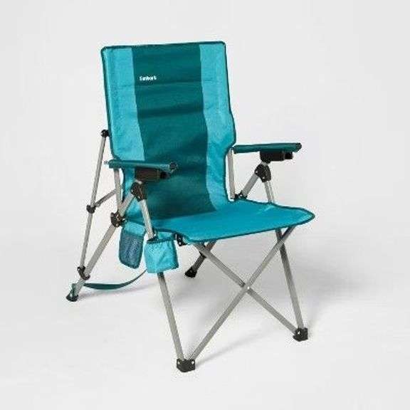 3 Position Tension Recliner Outdoor Portable Camp Chair Green image