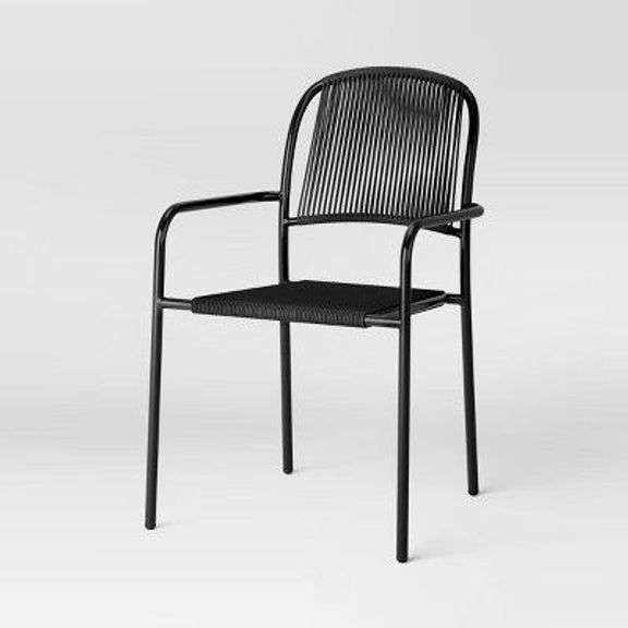 Mackworth Stackable Patio Dining Chair Black image