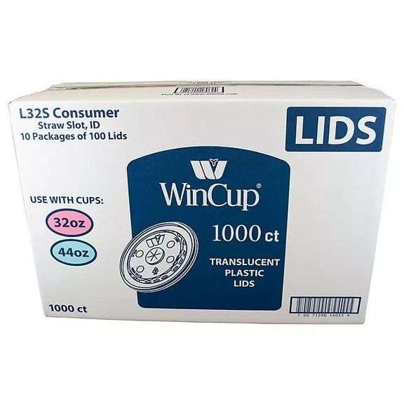 Wincup Translucent Plastic Lids with Straw Slot 1000 ct. image
