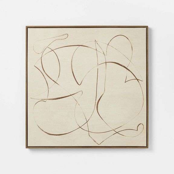 30"x30" Line Abstract Framed Canvas Wall Art - Threshold Designed with Studio McGee image