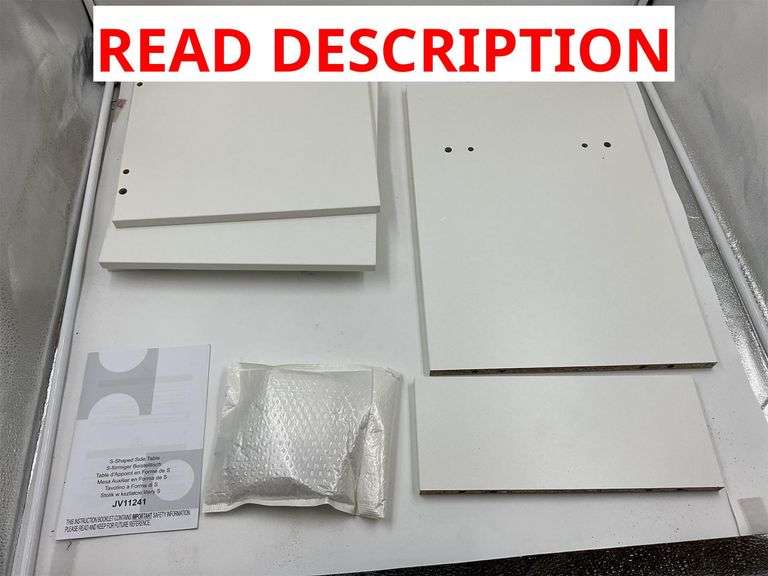 White S shaped side table image