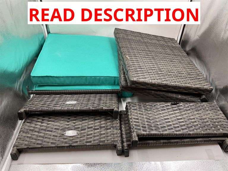 Two piece patio outdoor ottomans image