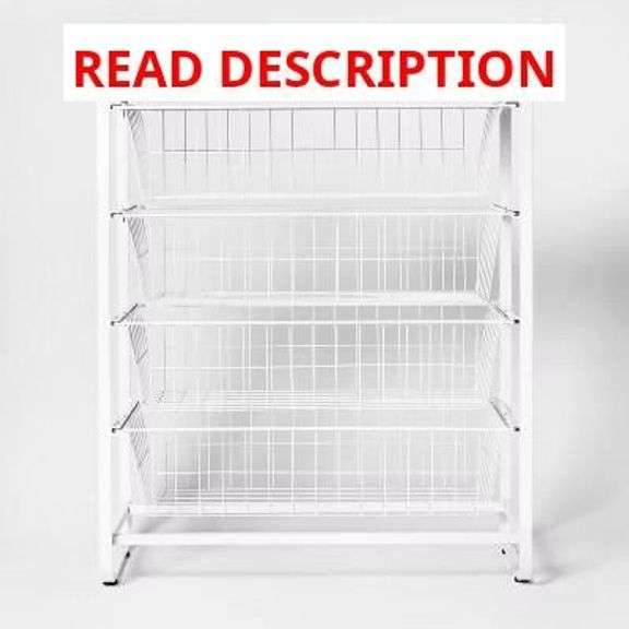 4 Drawer Metal Storage Organizer White - Brightroom image