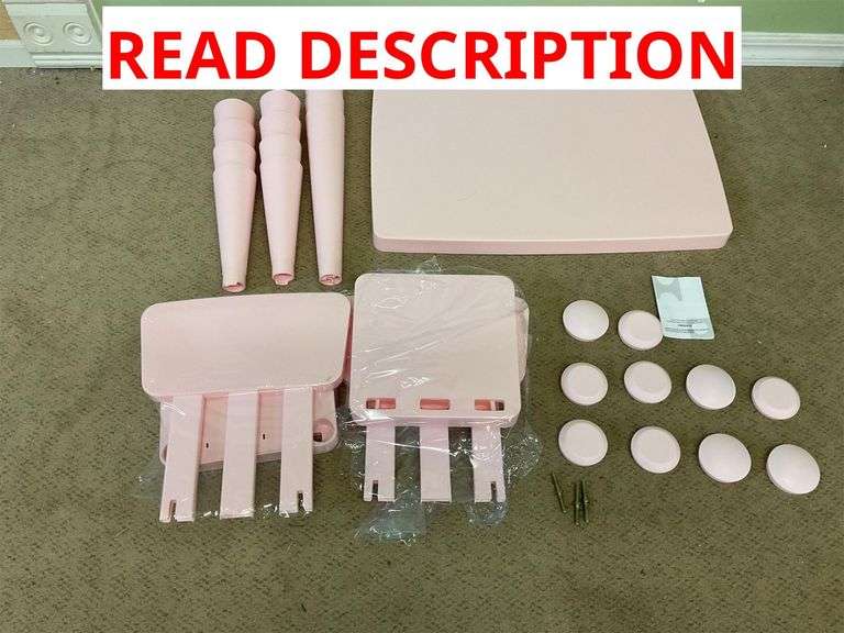 Honey Joy kids table and chair, plastic activity table, and two chairs for art craft easy cleanup, table top three-piece toddler furniture set for daycare playroom for boys, girls pink image