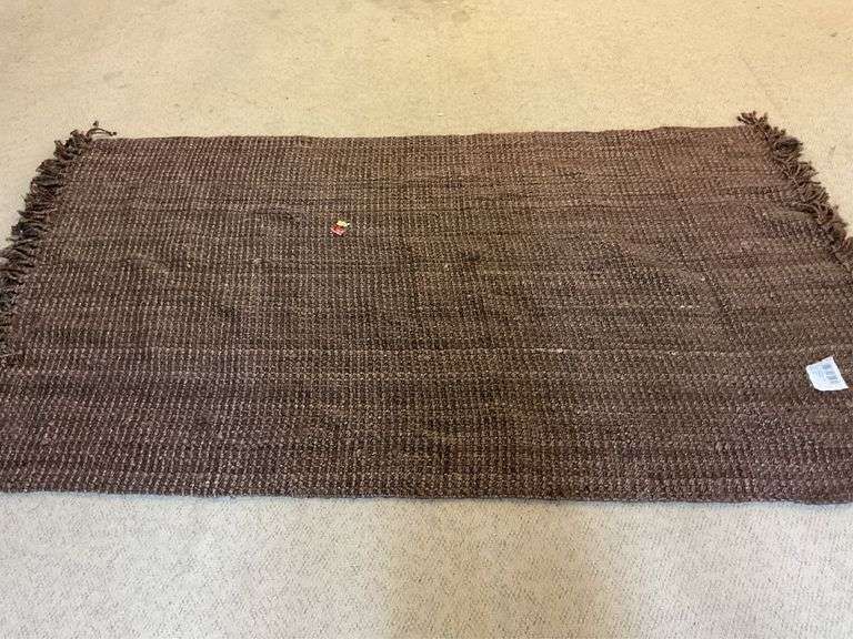 Brown 5 x 8 large rug with fringe image