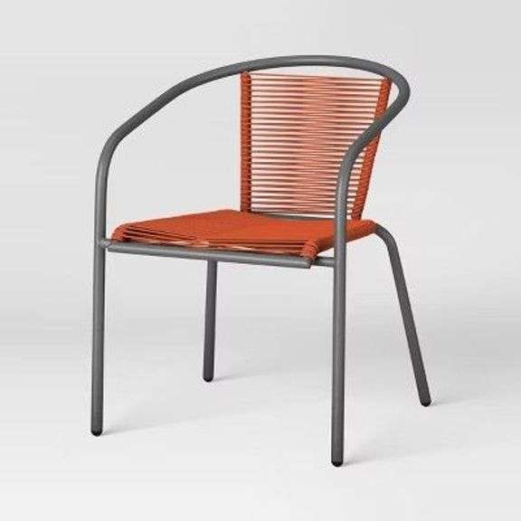 PVC Stackable Patio Chair Red - Room Essentials image