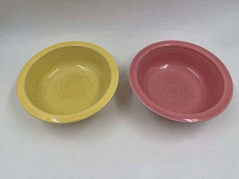 Fiesta Ware Bowls, Yellow and Rose image