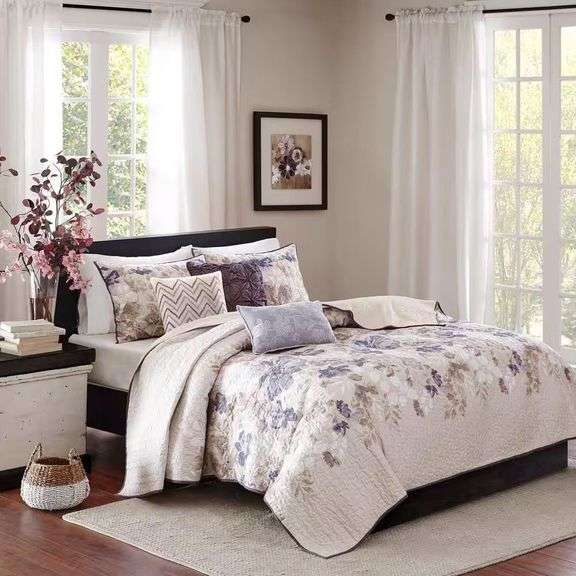 Piper 6-Piece Taupe Microfiber King/Cal King Quilt image
